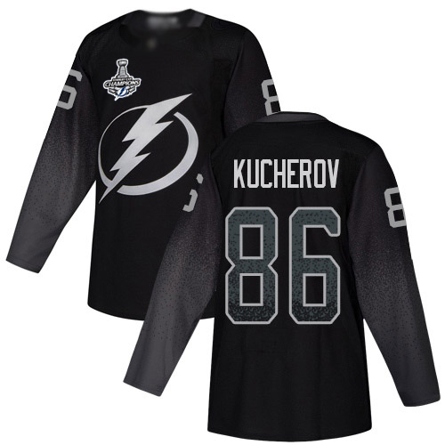Men Adidas Tampa Bay Lightning #86 Nikita Kucherov Black Alternate Authentic 2020 Stanley Cup Champions Stitched NHL Jersey